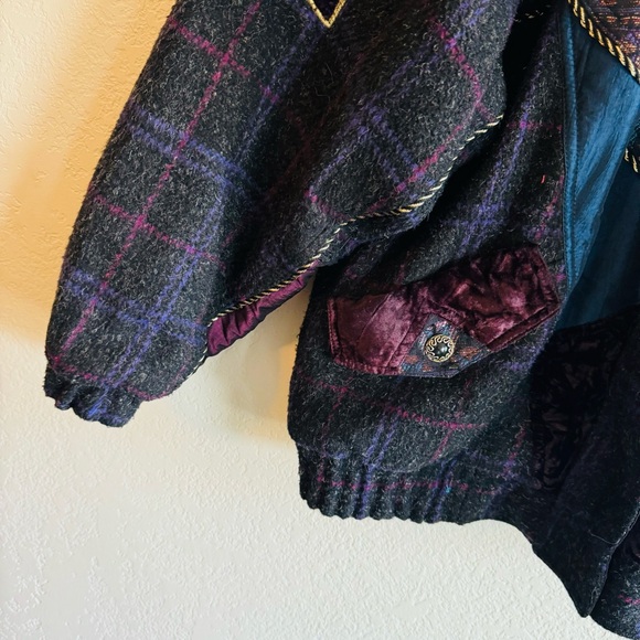 VINTAGE | Karizma East ltd. | 80s mulitcolored snow ski bomber wool jacket | L - Picture 4 of 16